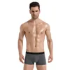 Mäns Underkläder 4PC / Lot Bomull Boxer Man Andningsbar Solid Flexibla Shorts Boxer Underbyxor B0007