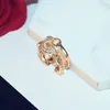 Anillo doble de circón de lujo a la moda 2020, anillo abierto femenino con temperamento de oro de 18k, anillo salvaje a la moda, regalo de vacaciones, joyería