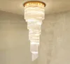 Neue Design Moderne Spirale Kristall Kronleuchter Beleuchtung Gold Lange Anhänger Kronleuchter Licht LED Lampen Für Hotel Lobby Villa Treppen MYY