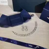Luxe Klassieke Designer S925 Sterling Zilver Volledige Crystal Diamon Link Vierkante Charme Oorbellen Voor Vrouwen Jewelry3516109