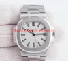 Multi-Styl Link Luxury Watch Mens N Utilus 5711/1A-011 из нержавеющей стали Белый циферблат Автоматические модные мужские часы.