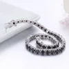 3mm 925 Sterling Silver Cluster Round Black CZ Zirron Tenis Bransoletki Pulseias Bracelete Kobiety Biżuteria Girl Friend Gift CX200702