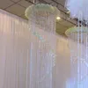 Lyxig akryl ljuskristallblomma Stativ Crystal Beaded Wedding Aisle Pillar för bröllop Decor Senyu0115