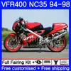 Kit Pour HONDA RVF400R VFR400 NC35 V4 VFR400R 94 95 96 97 98 270HM.25 RVF VFR 400 R VFR 400R 1994 1995 1996 1997 1998 Rouge noir chaud Carénage