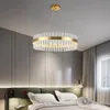 Nowoczesny kryształowy żyrandol do salonu Gold LED Lustres De Cristal Home Decoration Wiszące Oprawy oświetleniowe AC 90-265V