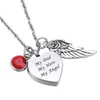 Stainless Steel Cremation My Dad My hero My angel Heart Memorial birthstone Pendant Ashes Urn Necklace customized Name Engraved5194132319