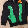 Criança menino desenhos animados hoodie crianças menino dinossauro crocodilo bordado camisola crianças roupas casuais menino outono inverno casaco de manga longa 06