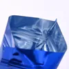 14 * 20 cm (5.51 * 7.87 inç) Mavi Kullanımlık Gıda Ambalaj Çantalar Depolama Torbaları Alüminyum Folyo Zip Kilit Sızdırmazlık Mylar Ambalaj Kılıfı Kahve Çekirdekleri Paket Fermuar Çanta