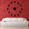 French Bulldog DIY Giant Wall Clock France Pies domowy duży nowoczesny zegar ścienny francuski zegarek ścienna DoD rasy miłośnicy psów prezent Y20206T