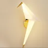 Origami oiseau suspension cuisine salle à manger luminaria de teto pendente or oiseau Cage papier abat-jour lustre luminaires