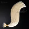 Russian Virgin 14 To 26 Straight 100g Blonde Brown Black Single Double Drawn Keratin Plastic Ring Tip Pre Bonded Human Hair Extensions