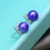 Charme de mode 925 argent perle bijoux perle d'eau douce boucles d'oreilles en argent sterling bricolage femmes boutique perle cadeaux