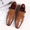 Double Monk Strap Skor Oxford Gents Skor Formella Läder Skor För Män Bröllopsklänning 2019 Mode Herren Schuhe Italienisch Erekek Ayakkabi