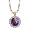 14k Oro Iced Out Custom Photo Medallones Colgante Imagen Colgante Columpios Hip Hop Jewelry Cuban