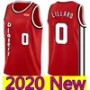 men Damian 0 Lillard Basketball Jerseys Red