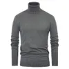 Tops Men Slim Fit Sweater Basic Warme Soft Soft Comfortabele Lente Herfst Lange Mouw Turtleneck Pullover Thermische Knitwear1