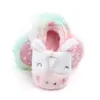 2019 New Toddler Baby Girl Flowers Unicorn Shoes Plush PU Shoes Soft Bottom Crib Shoes Spring and Autumn First Step 0-18M