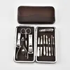 12pcs/set Stainless Steel Nail Manicure Set Leather Case Nail Care Tools Protable Travel Home Personal Manicure HHA883