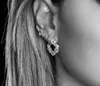 Moda- 925 Sterling Silver Mulheres Crystal Ear Cuff Zircon cúbico Alpinistas clipe de orelha brincos para mulheres perfuração da orelha Crawler Jóias