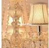 Gratis frakt K9 Crystal Modern Champagne Crystal Bordslampa Lyxlustres de Cristal Bordslampa Golvlampa Bedside Lighting