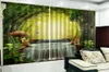 Curtain Fantasy Forest Waterfall Papillon Sika Deer 3d Animal Curtains Customize Your Favorite Practical Blackout Curtains