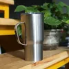 20oz reser rånar Kaffe Kopp Vanlig tumbler Skinny Tumbler Rostfritt Stål Tumbler Dubbelväggig Med Handtag Slide Lock