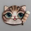 3D動物の顔ジッパーケースかわいい猫コイン財布女性豪華な財布ボルサ/子供財布メイクバギーヘッドセットバッグポーチボルサフェミニナギフト