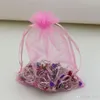 Hot Sales! 100 -stcs/veel roze met trekkoord Organza sieraden Gift Pouch Tassen voor bruiloft zijn kralen sieraden 7x9cm, 9x11 cm .13x18 cm etc.