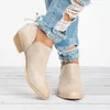 Hot Sale-New Autumn Women Boots Female Square Heel Slip on Women High heels Shoes Pointed Toe Casual Ladies Fashion Shoes Women