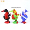 Cool seahorse silicone bubbler pipes unbreakable water bongs 10 colors for choose silicone smoking pipes with 14mm glass bowl screens