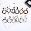 2019 White Snake Print Leather Earrings for Women Hot Sale Bohemian Print Leopard Drop Dangle Earring Wholesale Jewelry