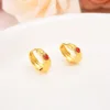 Red Zircon earring Luxury Lovely Kid Girls Security Safety CZ Princess Solid Gold GF crystal Fine earrings Jewelry gifts women2713282