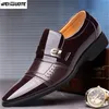 Weinuote Nieuwe Design Mannen Engeland Formele Lederen Schoenen Trouwjurk Oxford Schoenen Mannelijke Casual Slip op schoenen Puntschoen