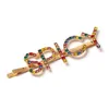 Women Pearl Rhinestone Letter Clip Bling Bling Letter Sweet Spicy Barrettes Accessori per capelli Fashion Whole3734389