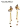 Fashion- Butterfly Long Tassel Dangle Drop Earrings Bridesmaid Teen Girl 2018 New Bday Birthstone Gifts Fashion Jewelry JS6 S914