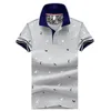 Moda-Mens Moda Camisas Polo Bordado 4 Cores Plus Size Masculino Turn Down Collar T Camisas M-4XL Slim Fit Top para o Verão