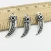 100st Wolf Tand Antik Silver Charms Pendants Smycken DIY Halsband Armband Örhängen Tillbehör 22 * ​​10mm Anpassa Generation Leverans