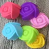 500 sztuk / partia 5 cm Rose Flower Cake Mold Pudding Grade Silikonowe Ciasto Mold Cupcake Formy Pieczenia Pieczeń Pieczenia Rra2137