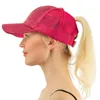 Glitter Ponytail Ball Cap Messy Buns Trucker Ponycaps Plain Baseball Visor Cap Glitter Ponytail Hats Snapbacks cny1279