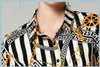 Top Selling Floral Print Vintage Blouse Kvinnor Vår Fall Design Lapel Neck Plus Storlek Toppar Elegant Office Lady Winter Långärmade T-shirts