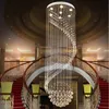 Modern K9 Crystal Chandelier For Spiral Design LED Luxury Crystal Lamp Hanging Interior Ladder Corridor Lamp