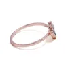 FashionFashionable Simple 100banded Clover Ring Korean version av 18K Rose Goldplated Black Open Female Finger Ring6933364