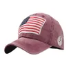 Unisex Cap Visors Retro Umyjana amerykańska flaga litera haftowana osobowość swoboda bawełniana kapelusz na zewnątrz sportowy sport1220772