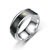 Uppdatera rostfritt stål Temperaturavkänning Ring Mood Ring Wedding Rings Band Kvinnor Mens Rings Fashion Jewelry