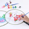 Estilo chinês tradicional crianças dos desenhos animados graffiti diy pintura criativa círculo palácio fã early educational kids gift frete grátis