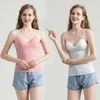 Adolescenti Vestiti per ragazze Grandi bambini Reggiseno senza montatura senza anello in acciaio Bretelle Ragazze Canotte Camicie solide Abbigliamento estivo per bambini DW5189