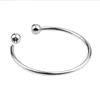 Hot 925 Sterling Silver Fill Open Women Cuff Bangle 60MM/ 65MM Size Fit European Beads Charm Bracelet GD157