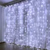 LED Window Curtain Lights 144 LEDs Curtain Icicle String Lights for Wedding Party White 8 Modes Garden Bedroom Outdoor Indoor Lights