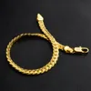 Bracelet Kasanier Bracelet Bijoux de 5 mm de largeur Gold Couleur de 20 cm Bracelet de longueur pour hommes Bracelet Curb Chain Factory 304F