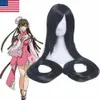 Size: adjustable synthetic Eruda Chobits Extra Long Straight Bangs Hair Wigs Black Anime Cosplay Full Wig Length:150cm